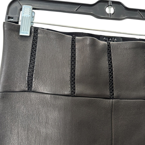 $3,390 Alaia Black High Rise Leather Leggings Size 6 - Picture 6 of 12